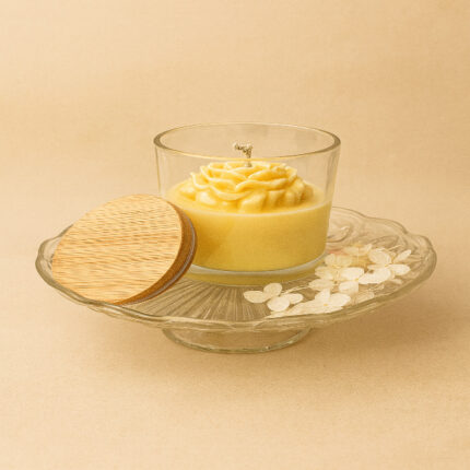 Golden Bloom Pure Soy Wax Candle for home by Twelve Year Flame London UK