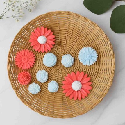 Handcrafted Floral Wax Melt Basket – Elegant Home Fragrance with Botanical Beauty